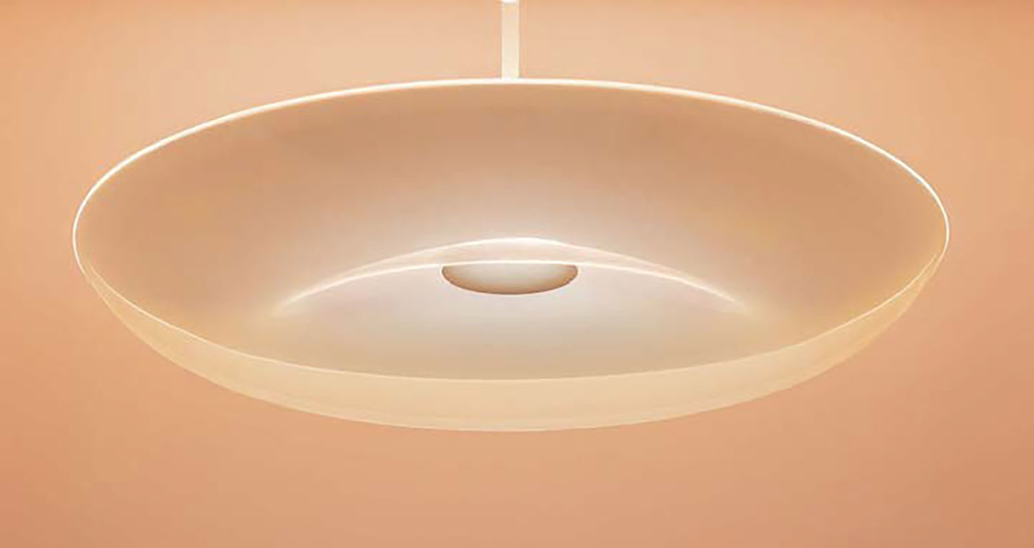 A white ceiling light.