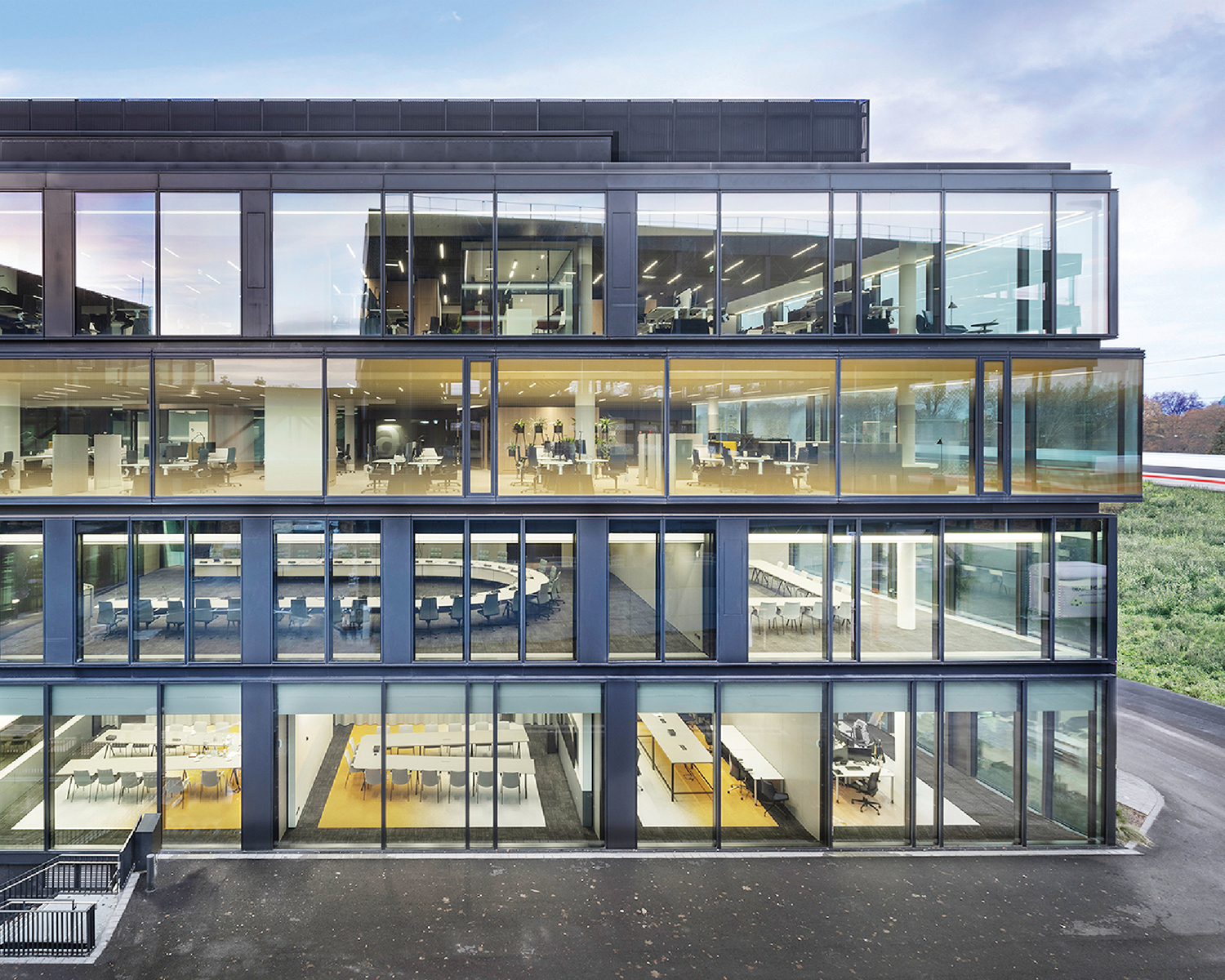 a modern house with a lot of windows