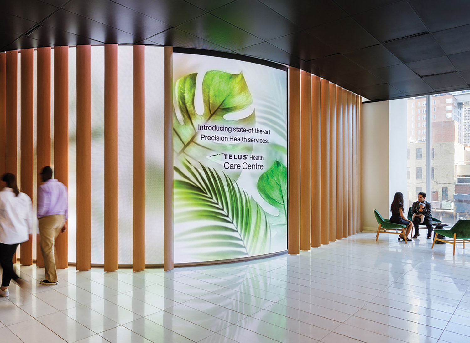 A large wall with a large advertisement on it