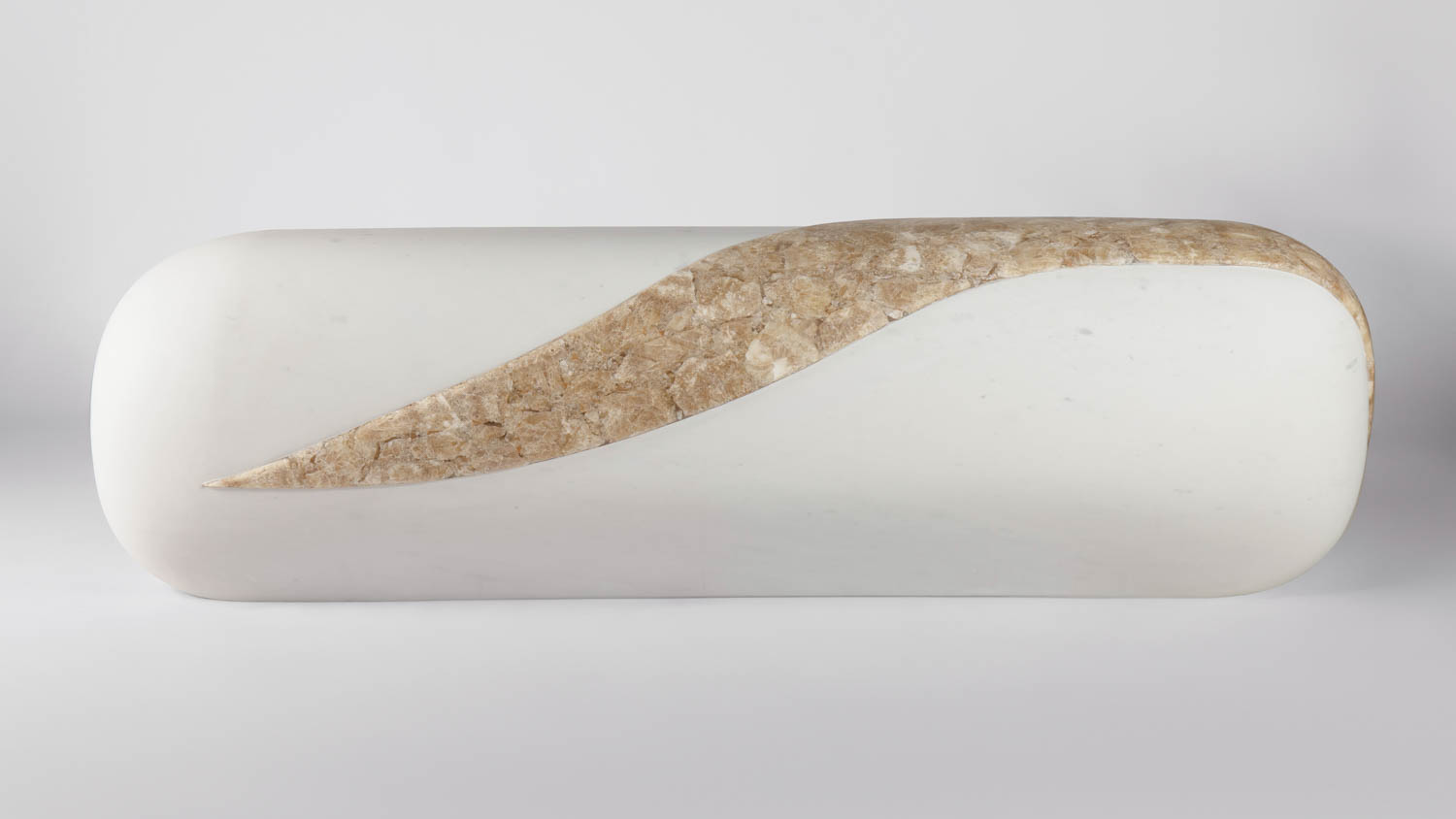 closeup of alabaster bench by Omar Chakil