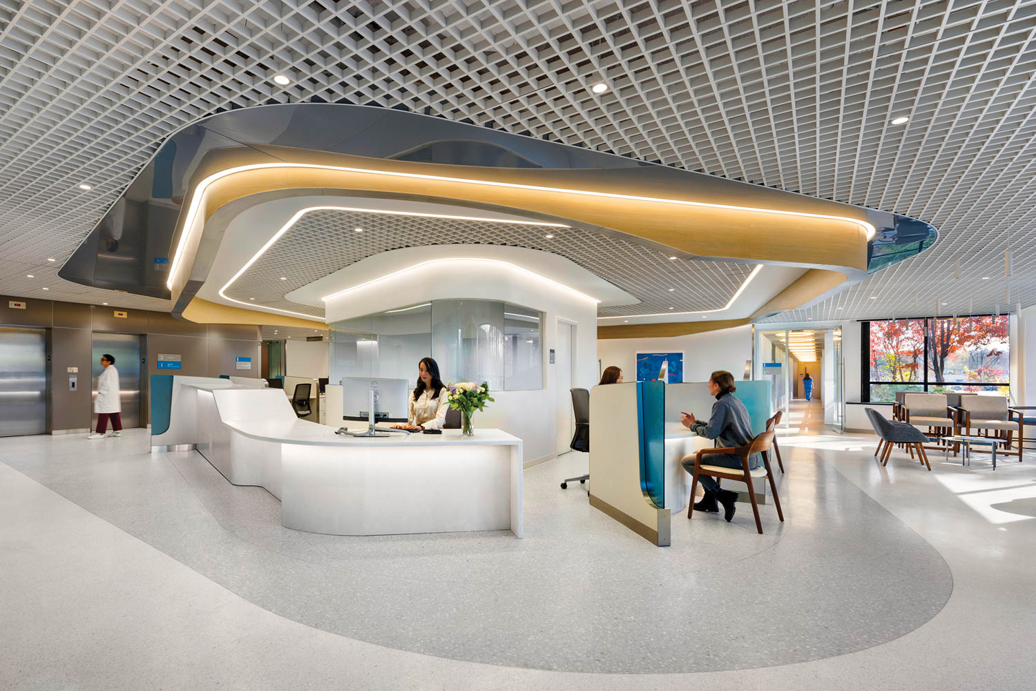 large white reception area